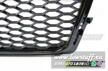 Решетка радиатора AUDI A4 B8 08-11 GLOSSY BLACK RS-стиль