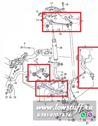 Audi A4 B8, Audi A5 B8, Audi Q5 8R Комплект рычагов передней подвески LOWSTUFF 53AU0005-3 10 деталей под M14 толстый палец без шаровых опор