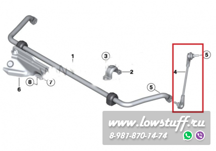 BMW F22 F23 RWD Комплект рычагов передней подвески LOWSTUFF 53BM0035 8 деталей с рулевыми тягами и наконечниками