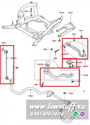 RANGE ROVER III Комплект рычагов передней подвески LOWSTUFF 53RR0010 8шт