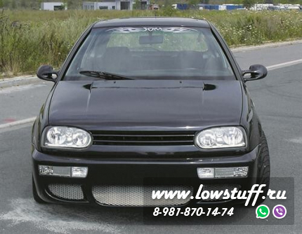 VW Golf 3 Решетка радиатора тюнинг черная матовая без значка стиль VR6 LOWSTUFF RGVWG3VR6MATBLKWOB