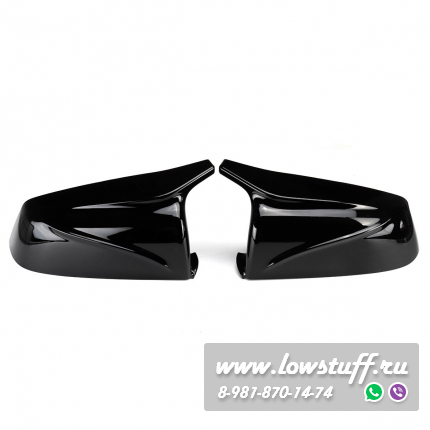 BMW E60 рестайлинг 2009-, BMW F10, F12, F13, F01, F06, F07 с камерами на зеркале Крышки зеркал М стиль черный глянец  LOWSTUFF MRCAPBME60LCIGLBK