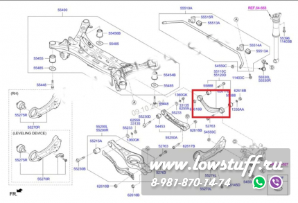 Hyundai Sonata LF, KIA Optima JF, KIA Optima K5 Регулируемые серповидные развальные рычаги задней оси LOWSTUFF DS 66DSHYSONLF