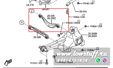 Задние развальные рычаги Mazda CX-7 LOWSTUFF DS 66DSMAZCX7