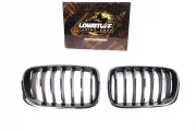 Решетки радиатора BMW X3 F25 2015-2017 X4 F26 2015-2017 ноздри одинарные черные глянцевые в Performace стиле