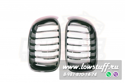 Решетки радиатора BMW X3 F25 2015-2017 X4 F26 2015-2017 ноздри одинарные черные глянцевые в Performace стиле