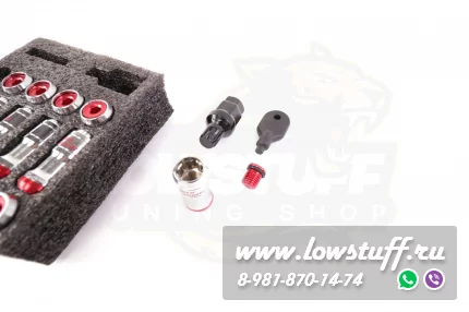 Спортивные колесные гайки Volk Racing Formula M12*1.5 c секретками красный центр комплект 20 штук