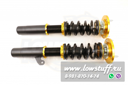 BMW E60 E61 седан, touring пара передних стоек винтовой подвески фултап койловеров с регулировкой высоты и жесткости LOWSTUFF EVO-III FRONTLSCSBM083