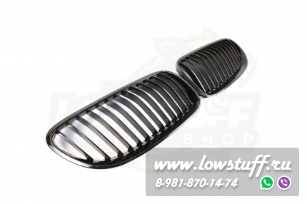 BMW E92 2010-2013 Решетки радиатора M3 стиль ноздри черные глянцевые одинарные shadow line LOWSUFF RGBMWE92LCIX1GLBK