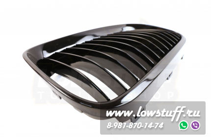 BMW E92 2010-2013 Решетки радиатора M3 стиль ноздри черные глянцевые одинарные shadow line LOWSUFF RGBMWE92LCIX1GLBK