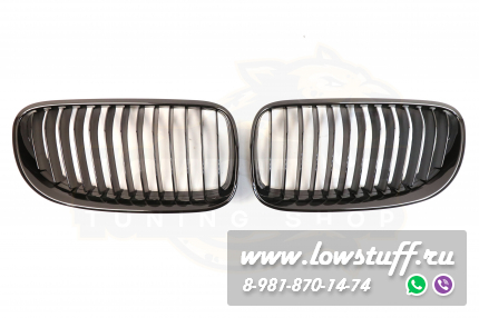 BMW E92 2010-2013 Решетки радиатора M3 стиль ноздри черные глянцевые одинарные shadow line LOWSUFF RGBMWE92LCIX1GLBK