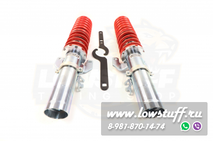 Audi A1 8X, Skoda Fabia Rapid, VW Polo, Polo Sedan, Polo LIftback пара передних винтовых стоек койловеров с регулировкой высоты LOWSTUFF EVO-I FSRLLSCSVW111x2