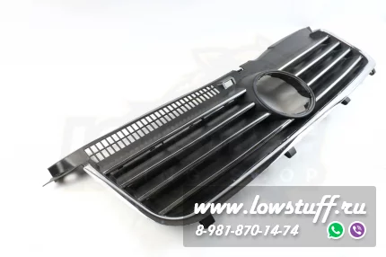 VW Passat B5+ Решетка радиатора черная хром полосы с отверстием под значок LOWSTUFF RGVWPASB55WBBLKCHS