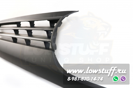 VW Golf 3 Решетка радиатора тюнинг черная матовая без значка стиль VR6 LOWSTUFF RGVWG3VR6MATBLKWOB