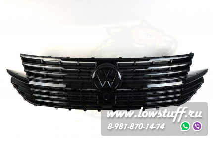VW T6.1 Transporter, Caravelle, Multivan Решетка радиатора черная глянцевая тюнинг LOWSTUFF RGVWT61GLBLKWB