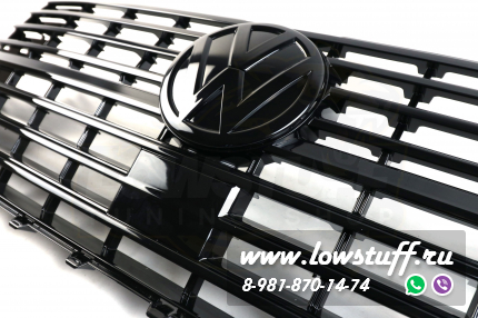 VW T6.1 Transporter, Caravelle, Multivan Решетка радиатора черная глянцевая тюнинг LOWSTUFF RGVWT61GLBLKWB