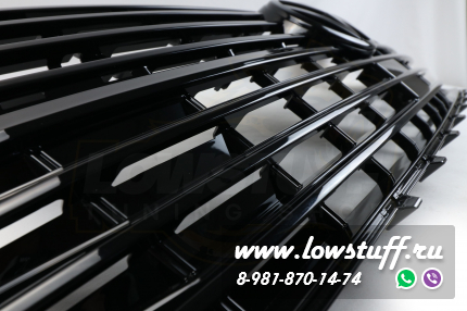 VW T6.1 Transporter, Caravelle, Multivan Решетка радиатора черная глянцевая тюнинг LOWSTUFF RGVWT61GLBLKWB