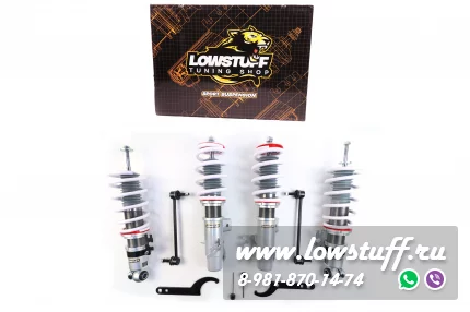 Mini R55 R56 2006-2014 Винтовая подвеска фултап койловеры с регулировкой высоты и жесткости LOWSTUFF EVO-4 LSCSMIN024