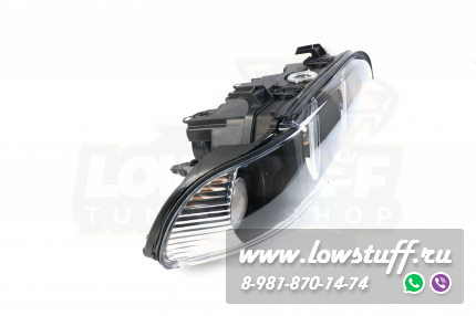 BMW E39 1995-2000 дорестайл фары c белыми ангельскими глазами прозрачное стекло белый поворотник LOWSTUFF HLBMWE39ANGYECLWHITEFKSH