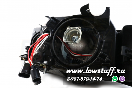 BMW E39 1995-2000 дорестайл фары c белыми ангельскими глазами прозрачное стекло белый поворотник LOWSTUFF HLBMWE39ANGYECLWHITEFKSH