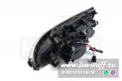 BMW E39 1995-2000 дорестайл фары c белыми ангельскими глазами прозрачное стекло белый поворотник LOWSTUFF HLBMWE39ANGYECLWHITEFKSH