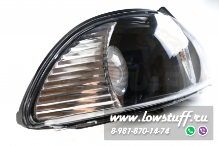 BMW E39 1995-2000 дорестайл фары c белыми ангельскими глазами прозрачное стекло белый поворотник LOWSTUFF HLBMWE39ANGYECLWHITEFKSH