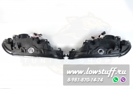 BMW E39 1995-2000 дорестайл фары c белыми ангельскими глазами прозрачное стекло белый поворотник LOWSTUFF HLBMWE39ANGYECLWHITEFKSH