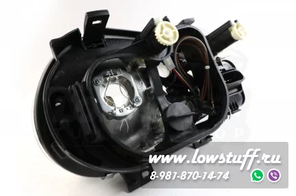 VW Golf 4 фары головного света прозрачное стекло хром отражатель с птф LOWSTUFF HLVWG4CRTSLVR