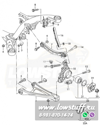 Audi Q7 I 4L, Porsche Cayenne I 955, 957, VW Touareg I 7L, Touareg II 7P задние регулируемые рычаги схождения LOWSTUFF DS 67DSAUQ74L