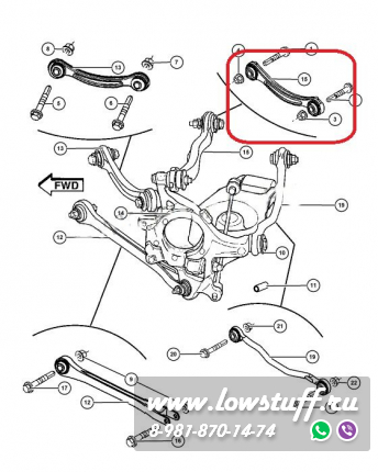 Chrysler 300C, Dodge Challenger III, Charger VI, VII Регулируемые серповидные развальные рычаги задней оси LOWSTUFF DS 66DSCHR300C