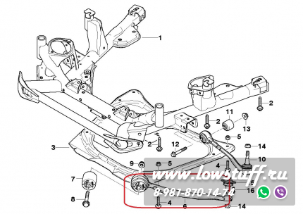BMW X5 E53 Рычаг подвески передний нижний правый LOWSTUFF 51BM0086