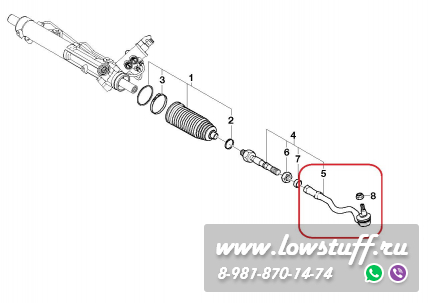 BMW X5 E53 Наконечник рулевой тяги левый / правый LOWSTUFF 51BM0090