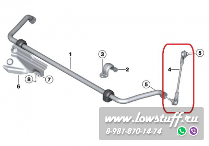 BMW F20 F21 F22 F23 F30 F31 F32 F33 F34 F36 RWD Стойка переднего стабилизатора передняя левая / правая LOWSTUFF 51BM0036