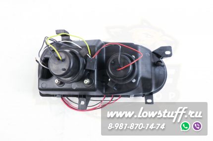 VW Golf 3 фары головного света прозрачное стекло черный отражатель с линзой и поворотником LOWSTUFF HLVWG3BLKLENS