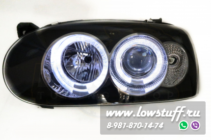 VW Golf 3 фары головного света прозрачное стекло черный отражатель с линзой и поворотником LOWSTUFF HLVWG3BLKLENS