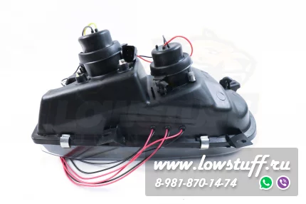 VW Golf 3 фары головного света прозрачное стекло черный отражатель с линзой и поворотником LOWSTUFF HLVWG3BLKLENS