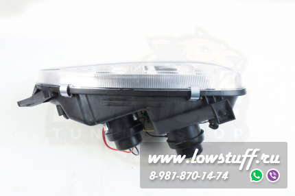 VW Golf 3 фары головного света прозрачное стекло хром отражатель с линзой и поворотником LOWSTUFF HLVWG3CHRLENS