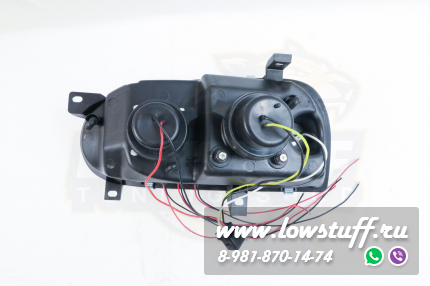 VW Golf 3 фары головного света прозрачное стекло хром отражатель с линзой и поворотником LOWSTUFF HLVWG3CHRLENS