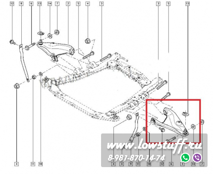 Renault Logan I, Sandero I, Lada Largus до 2014 г.в. Рычаг передний левый LOWSTUFF 51RE0010