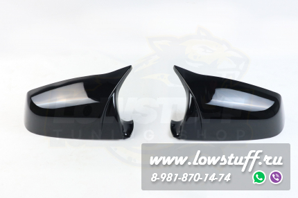 BMW E60 рестайлинг 2009-, BMW F10, F12, F13, F01, F06, F07 Крышки зеркал М стиль черный глянец М стиль LOWSTUFF MRCAPBME60LCIGLBKMLOOK