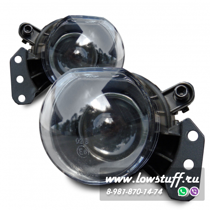 BMW E60 2003-2007, E46 2000-2006, E90 E91 2004-2007, E63 E64 2004-2010, X3 E83 2003- Противотуманные фары птф линзованные прозрачные LOWSTUFF FGLBME60LENSCL