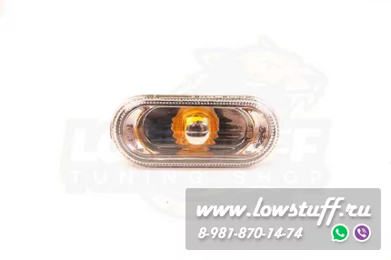 VW Amarok Transporter Caravelle Multivan T5 T5 GP Polo 6R sedan поворотники в крыло прозрачные с оранжевым центром LOWSTUFF FFTSLTVWT5WHITEORA