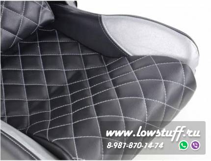 Сиденья автомобильные полуковши черные с серыми вставками дермантин FK Automotive FKRSE011039