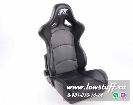 Сиденья автомобильные полуковши черные искусственная кожа FK Automotive FKRSE411-1/411-2