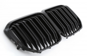 Решетки радиатора ноздри BMW X7 G07 горбатые X7M стиль черные глянцевые GCP-080701