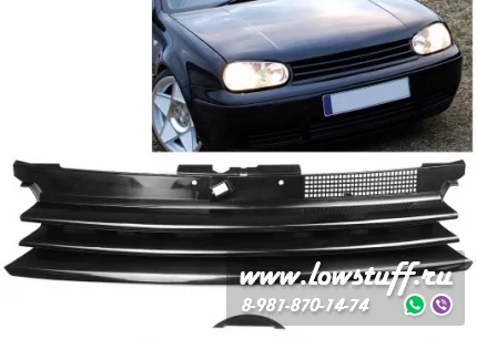 Решетка радиатора VW Golf 4 тюнинг черная без значка JOM 1J1853653JOE