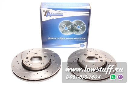 Тормозные диски 256 mm x 24 mm перфорированные с насечками Daewoo Aranos TA-TECHNIX EVOBS2006P