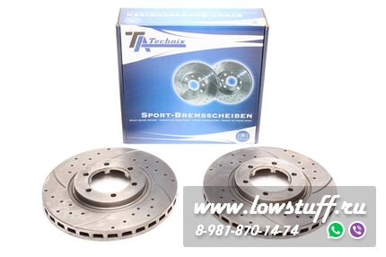 Тормозные диски 281mm x 27mm перфорированные с насечками Hyundai Terracan TA-TECHNIX EVOBS20272P