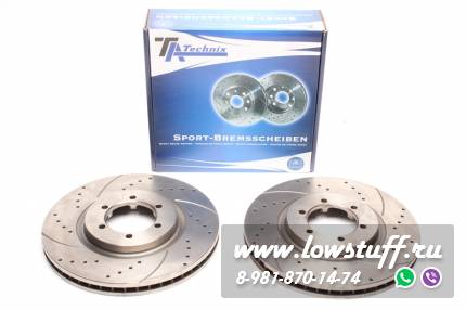 Тормозные диски 303mm x 28mm перфорированные с насечками Hyundai Terracan TA-TECHNIX EVOBS20575P