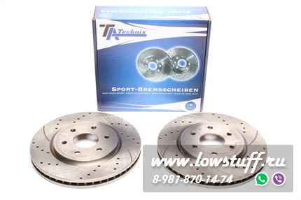 Тормозные диски 295,5mm x 28mm перфорированные с насечками Nissan Pathfinder R51 TA-TECHNIX EVOBS20612P